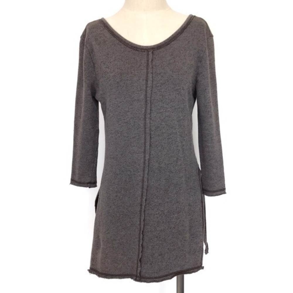 Knot Sisters Brown Terry Cloth Tunic Top Medium